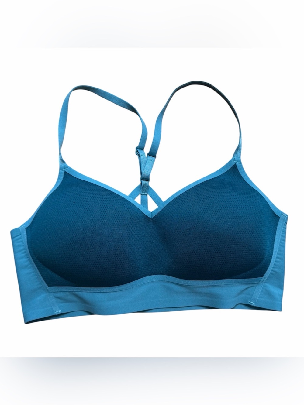 Nike Blue Sports Bra - Racerback, Perforated Back, Adjustable Straps - Picture 3 of 15